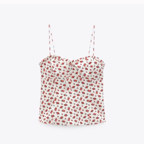 Zara Floral Tie Strap Top - Picture 3 of 5